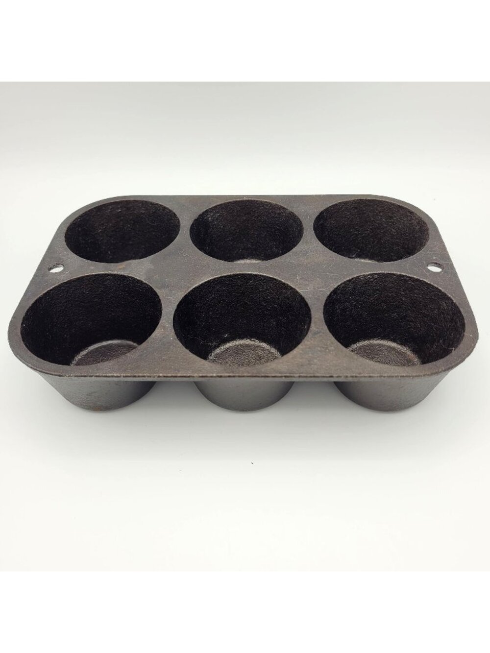 Lodge Cast Iron 6-Cup Muffin Pan 5P2 Black Heavy-Duty Vintage Bakeware